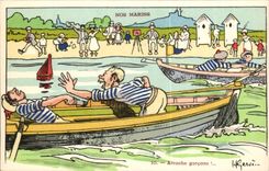 Our Sailors Tears off boys--boat-CPA Gervese Illustrator