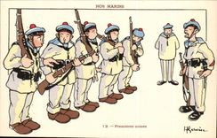 Our Sailors First weapons--boat-CPA Gervese Illustrator