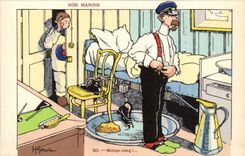 Our Sailors-Less five --boat-CPA Gervese Illustrator