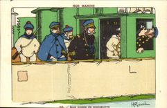 Our Sailors At the stations of operation-boat-CPA Gervese Illustrator