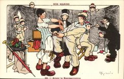 Our Sailors Before the Representation-boat-CPA Gervese Illustrator