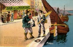 Fantaisie - Fantasy CPA Bar de la marine E be olive ca a marche la peche Mireille Illustrateur Humour