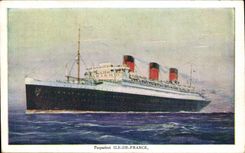 CPA Transatlantic Boat Ile de France Steamer French Line