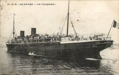 CPA Boat S Le Havre Transatlantic Touraine Steamer French Line