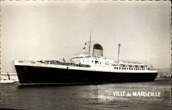 CPA Transatlantic Boat Town of Marseilles