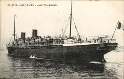 CPA Boat Le Havre Transatlantic Touraine Steamer