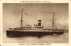 CPA mixed Boat Co of Navigation (Co Touache) Steamer Lepine General governor