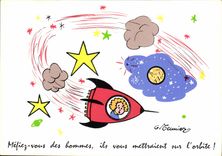 CPA HumourMefiez vous des hommes ils vous mettraient sur l'orbite Illustrateur Meunier