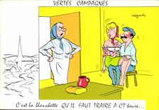 CPA Humour Vertes campagnes C'est la blanchette qu'il faut traire a ct'heure illustrateur Alexandre