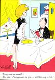 CPA Humour Donnez moi un conseil Bien sur prenez en face c'est beaucoup mieux Restauran Illustrateur Rene Caille