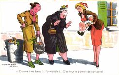 CPA Comme il est beau ! formidable C'est tout le portrait de son pere Enfant Illustrateur Jean Chaperon Humour 