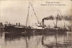 CPA Town of Tunis Steamer of the Transatlantic Co