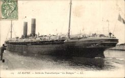 CPA Le Havre Left the Deck chair Brittany (steamer)