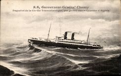 CPA S General governor Chanzy Steamer of the Transatlantic Co Gle Mail of Algeria