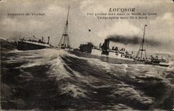 CPA Louqsor in the gulf of Lion Telegraph without wire has edge (steamer)