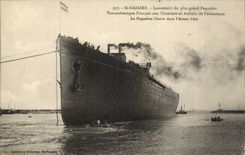 CPA Paris Steamer built with the building site of Penhoet Saint Nazaire CGT Line New York Le Havre