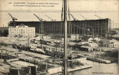 CPA Building sites of Saint Nazaire the transatlantic liner France on hold
