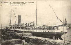 Marseilles CPA Embarquement of the troops has edge of Doukkala Courrier of Morocco (Morocco)