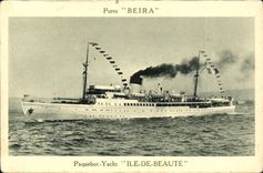 CPA Oporto Beira Steamer Yacht Corsica