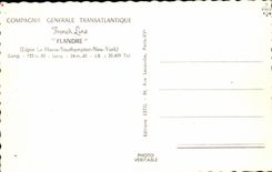 CPA Boat Steamer of the General Company Transatlantic French Line Flanders
