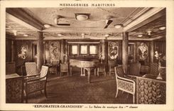 CPA Boat Steamer maritime Transport Exploring Grandidier the living room of music of the 1st classes