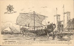 CPA Bateau the Egyptians According to low relief paints maritime Expedition Somalis queen Hatshopsouitou Egypt
