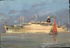 CPA Roger Chain Steamer Lyautey Marseilles Port Vendres the Canaries Senegal