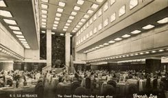 CPA Boat Steamer French line The flagship large The Ile de France dining room First class