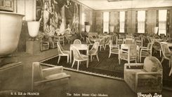 CPA Boat Steamer French line The flagship Ile de France the living room mixt Modern First class