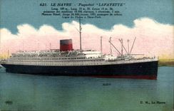 CPA Steamer Lafayette Le Havre