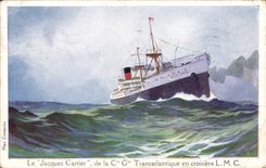 CPA Boat Jacques Cartier D Transatlantic ela Co Gla in cruising