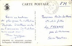 MODERN CARD Boat Steamer Badly Joffre Maritime Transport