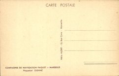 CPA Boat Steamer Djenne Company of Navigation Marseilles Package