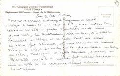 MODERN CARD Boat Steamer Town of oran