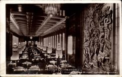CPA Transatlantic Boat Co Gla Normandy Steamer The large dining room