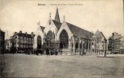 Rouen - Church and Place Saint Vivien - CPA