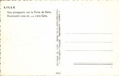 Lille - View from above on the Gate of Paris - CPA