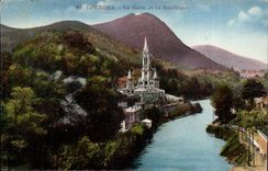 Lourdes - Gave and the Basilica - CPA