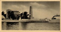 Egypt Egypte The Suez canal CPA War memorial of the canal near Suez 