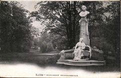 Lille CPA the monument of the chansonnier Desrousseaux