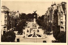 Reims CPA the fountain Sube and Place Drouet d' Erlon