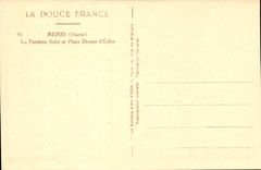 Reims CPA the fountain Sube and Place Drouet d' Erlon