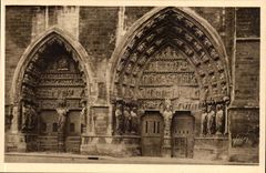 Reims CPA the northern gate of the cathedral