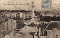 Bordeaux CPA the monument of the Of Gironde Courses of July XXX and the Foch Marshal
