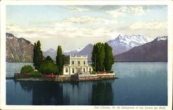 CPA Lake Leman island of Salagnon and teeth of midday