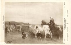 CPA Musee du Louvre Constant Troyon Le passage du gue (vaches)