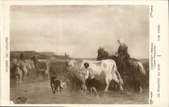 CPA Musee du Louvre Constant Troyon Le passage du gue (vaches)