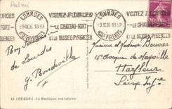 Lourdes CPA the basilica seen side