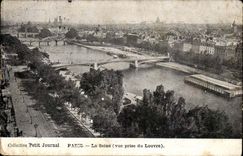 Paris CPA La Seine (vue prise du Louvre)