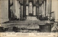 Reims CPA After the Interior bombardment of the cathedral